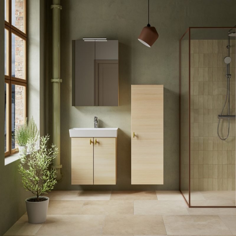 Temalin Aura allaskappi posliinialtaalla on sopiva valinta pieneen kylpyhuoneeseen