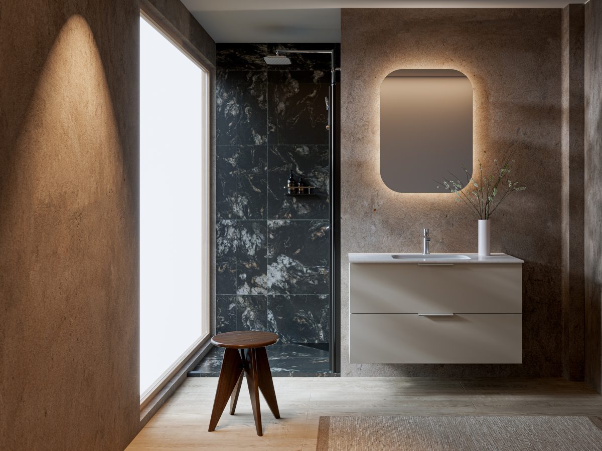 DESiGN-kaluste ja tason alle kiinnitettävä Onni-emaliallas